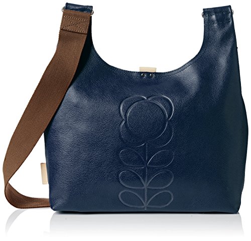 Image of Orla Kiely Embossed Flower Leather Midi Sling Bag