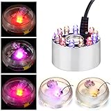 IMAGE Mist Maker Fogger Water Fountain Pond Fog Machine Atomizer Air Humidifier with 12 LED Light Color Change for Halloween, Black