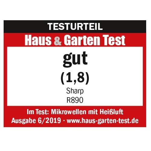 Sharp R890S 4-in-1 Flatbed Mikrowelle mit Heißluft, Grill und Konvektion / 28 L / 900 W / 1100 W Quarzgrill / 2100 Konvection / 14 Automatikprogramme / Gewicht- und zeitgesteuertes Auftauen / schwarz 10 Sharp R890S 4-in-1 Flatbed Mikrowelle mit Heißluft, Grill und Konvektion / 28 L / 900 W / 1100 W Quarzgrill / 2100 Konvection / 14 Automatikprogramme / Gewicht- und zeitgesteuertes Auftauen / schwarz