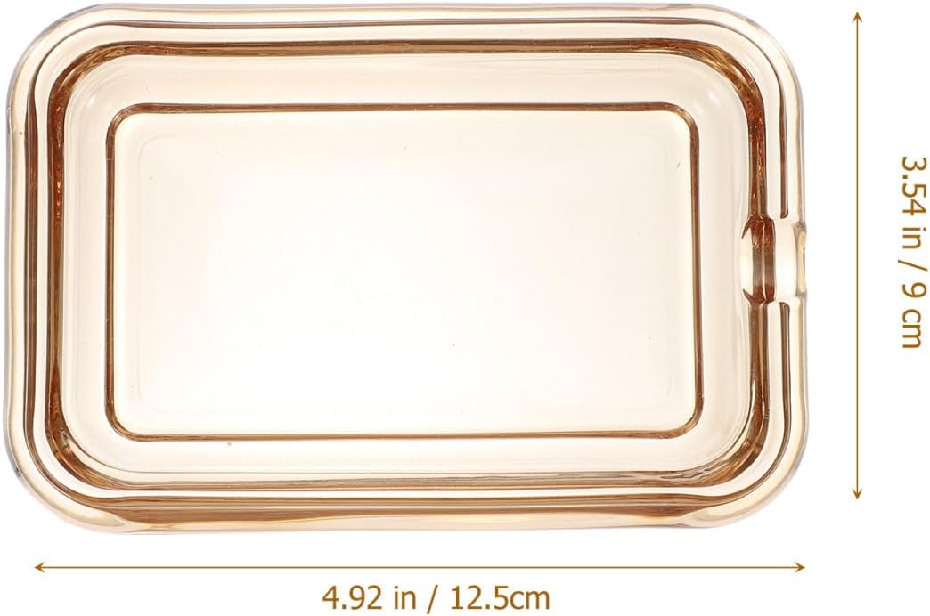 Zerodeko Household Soap Case Decorative Soap Holder Wear-Resistant Dish Supply Transparent Glass Box for Bathroom Sink Storage 4.92 X 3.54 X 0.98 in 1 Pack