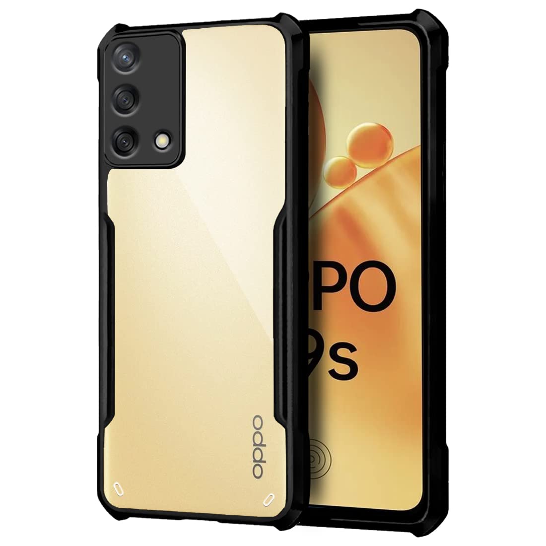 Fashionury Back Cover for Oppo F19s Transparent Hybrid Hard PC Back TPU Bumper Impact Resistant Case (Black,Transparent) (B0BBVN32X1) Amazon Price History, Amazon Price Tracker