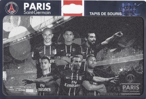 PSG Tapis de Souris Ordinateur Collection Officielle - Paris Saint Germain - Ligue 1 - Taille 28 x 16 cm - Ibrahimovic Lavezzi Jallet Pastore Menez
