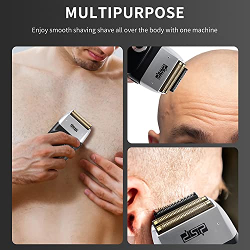 Dsp Electric Razor For Men Bald Shavers For Men 2 In 1 Double Shaver For Men With 2 Foil Head Rechargeable Barber Shaver With Precision Trimmer 3-Speed Shaver With Led Digital Display (Black) #TOP1