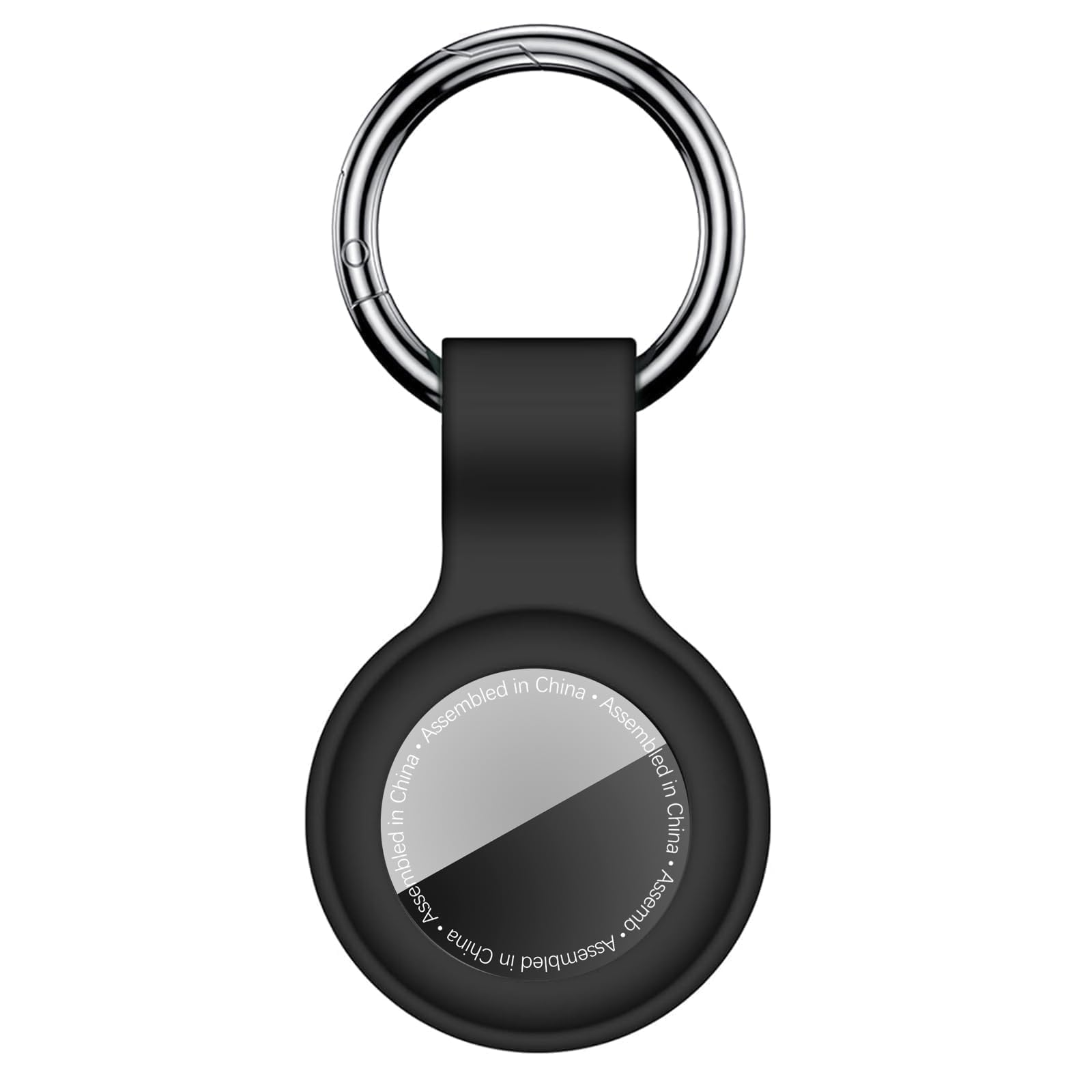 Linsaner Compatible with AirTag Case Keychain Air Tag Holder Silicone AirTags Key Ring Cases Tags Chain Apple AirTag GPS Item Finders Accessories, Black