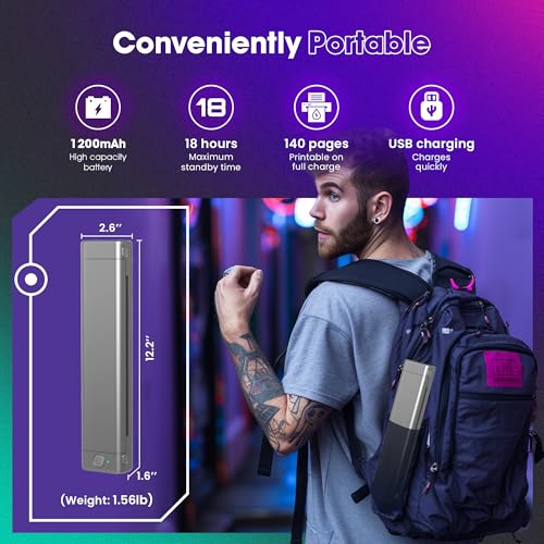 PhoFuta Tattoo Drucker Stencil Drucker mit 10 Blatt Stencil Papier für Tattoo Maschine Set, Thermodrucker Tattoo Kompatibel mit IPad & Telefon & PC für Tattoo Künstler und Anfänger DIY Tattoos, Grau