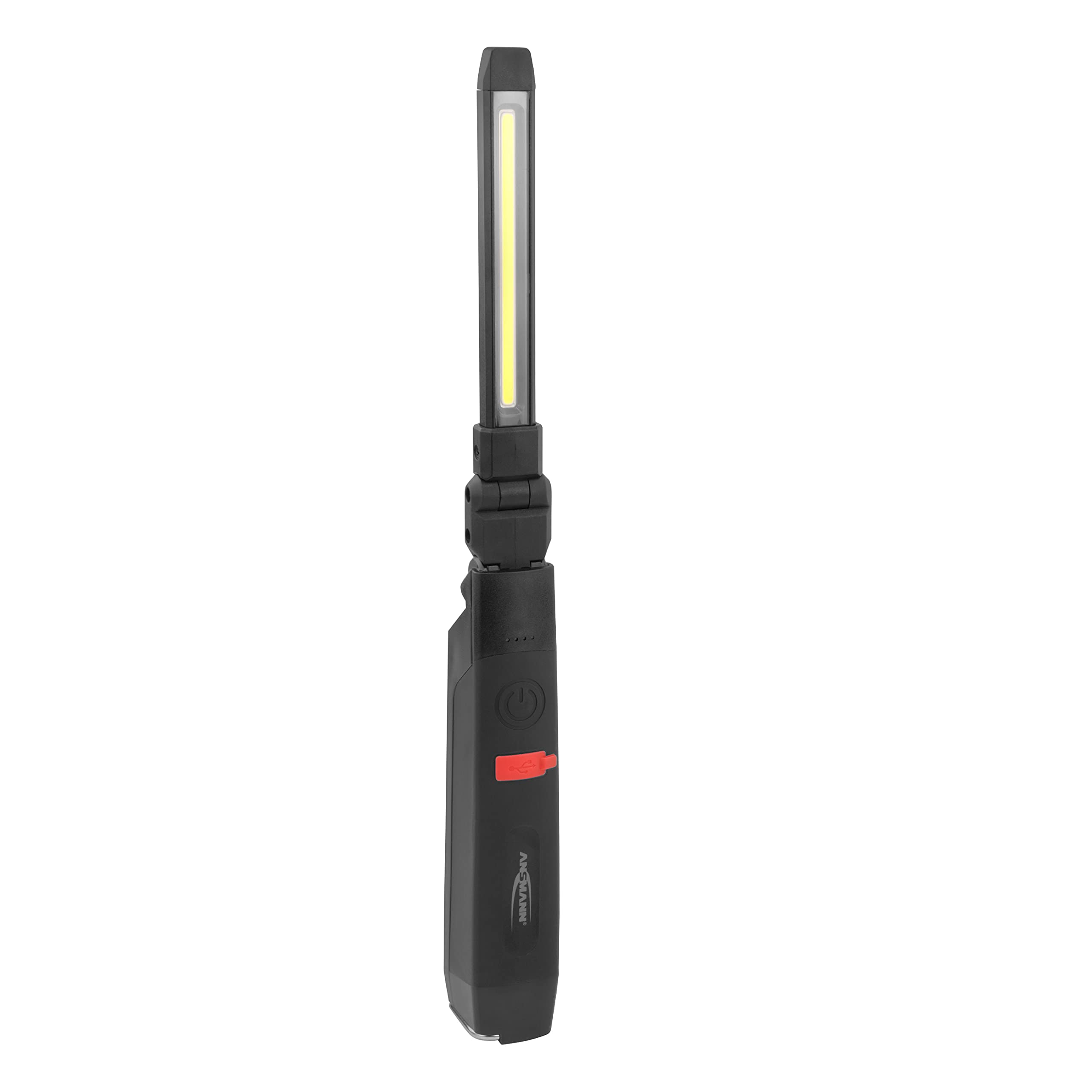ANSMANN Lampe d'inspection IL500R (1 pce) – Lampe de travail rechargeable d'une puissance d'éclairage de 500 lumens – Lampe LED multifonction avec pied magnétique et crochet de suspension