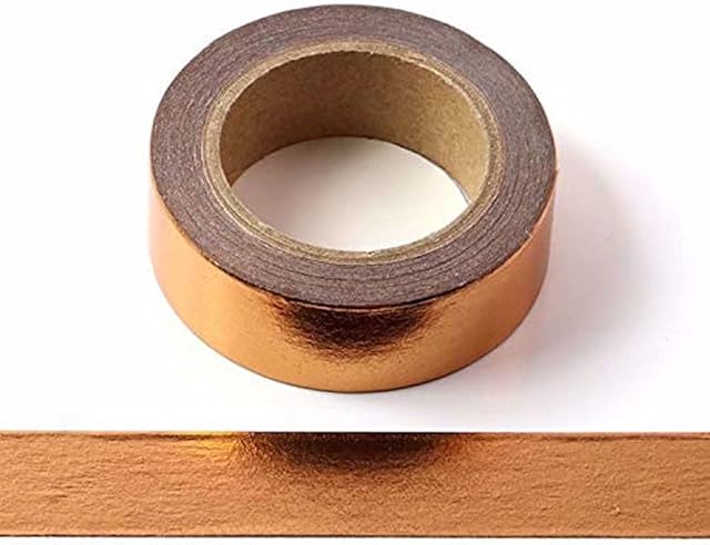 Syntego Solid Foil Washi Tape Decorative Self Adhesive Masking Tape 15mm x 10 Meters (Copper)