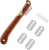 Vista 1 de Yardwe Pan cojo con mango de madera, 1 herramienta de corte cojo para panaderos y 5 cuchillas, cortador de pan para pasteles, herramientas