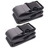 2-Stück Gepäckgurt Koffergurt Gepäcktasche verstellbare Packriemen Kofferband Lang kofferbänder Luggage Strap für Koffer Grau Koffergürtel