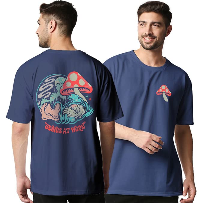 wear your opinion Men's Back Print Oversized Graphic T-Shirt (Design : Self Love Bulldog)-picture-22