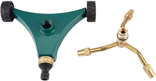 Miniatura 6 de Aspersor de césped de tres brazos, aspersor giratorio G, auto con ruedas móviles, riego de césped y techo