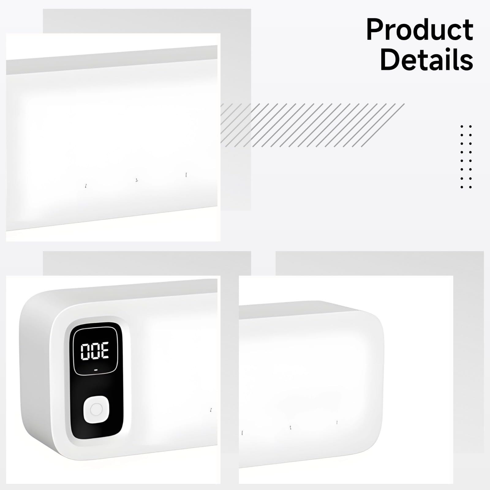 Sunshine-C - Soporte para cepillo de dientes eléctrico de pared, estación de limpieza UV con 5 ranuras, batería de 2000 mAh, ciclo de mantenimiento de 200 s, limpiador automático de cepillos de