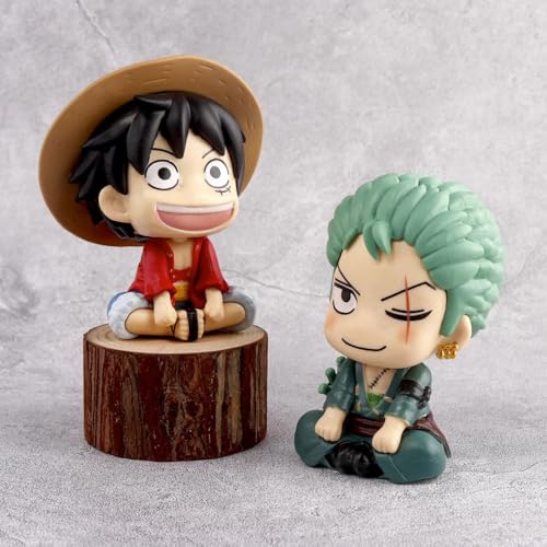 Image of Awestuffs Luffy Zoro Set 1 Piece Miniature Anime Action Figures Manga Collectible (Set of 2)
