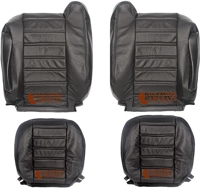 Juego completo de fundas de asiento de repuesto de cuero (compatibles con Hummer H2 AWD 2003-2007) color negro