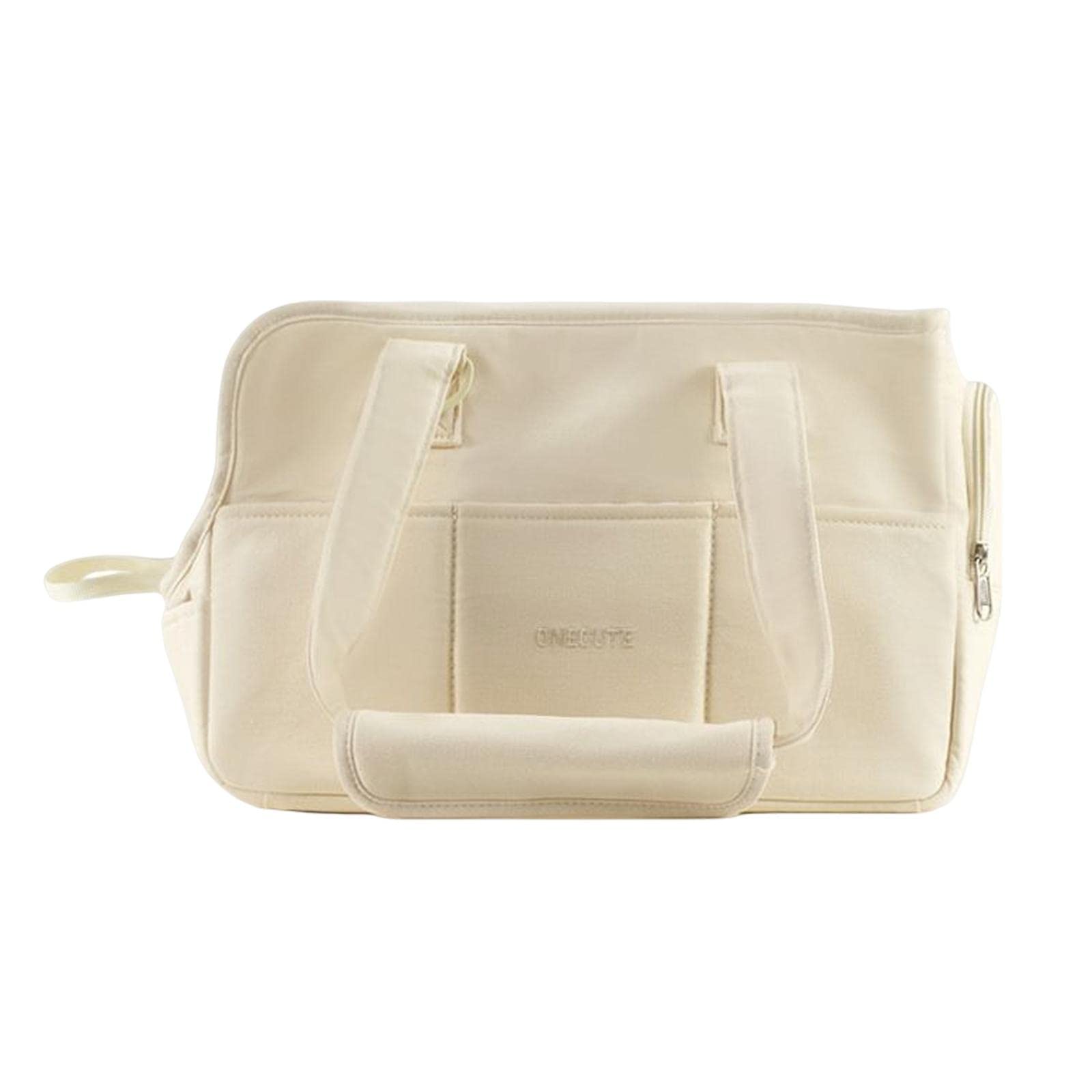 Bolso portátil para cachorros mediano en color beige para paseos