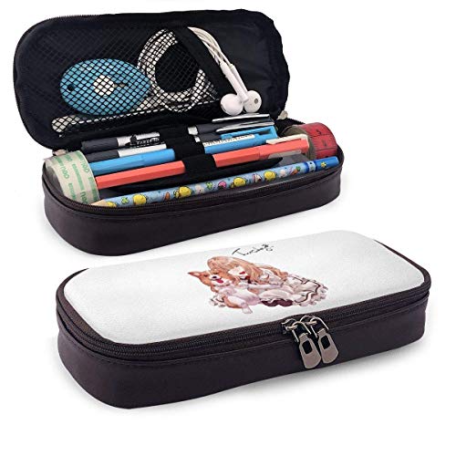 Yuanmeiju Anime Parasyte Migi Life is Precious Leather Estuche Big Capacity with Reißverschluss Large Storage Pen Bleistiftbeutel Desk Organizer Practical Bag Holder