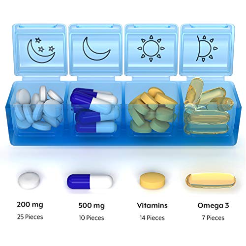 Aidteq Premium pillendoos organisator 7 dagen 4 keer per dag AM PM reisspillendispenser voor pillen, medicijnen en… - Image 8