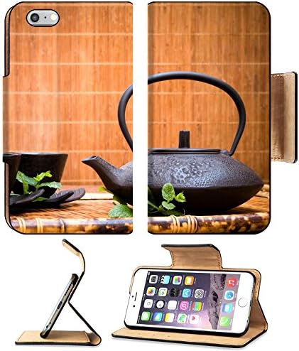 MSD Premium Apple iPhone 6 Plus iPhone 6S Plus Flip Pu Leather Wallet Case Moroccan mint tea pot cup and leaves Image ID 24906882
