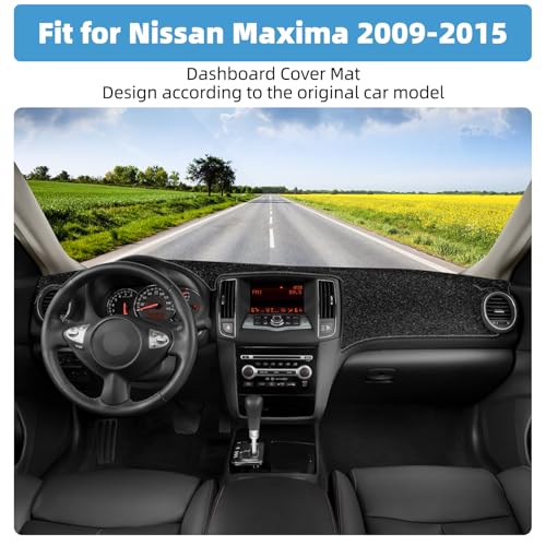 Image of Dash Cover Mat for Nissan Maxima 2009 2010 2011 2012 2013 2014 2015 Non-Slip Dashboard Cover Mat Sunshade UV Rays Protector Interior Accessories