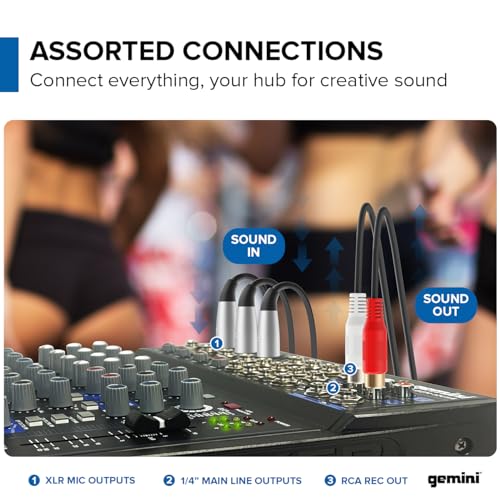 Table de mixage analogique 12 canaux Gemini GEM-12USB avec Bluetooth