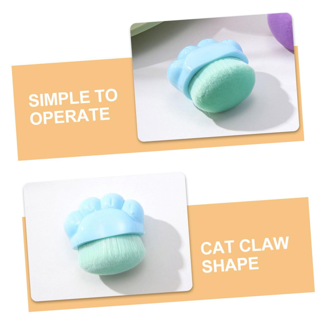 FOMIYES 3pcs Cute Cat Claw Blush Brush Makeup Applicator for Travel Foundation and Concealer Soft Bristles