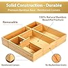 Umilife Drawer Organizer Storage Boxes, 2.5 High Bamboo Drawer Dividers, 5 Rearrangeable Bins for Kitchen, Office Desktop, Clothing, Makeup, vanity, Jewelry