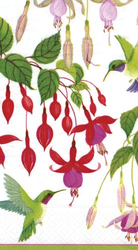 Entertaining with Caspari Hummingbirds Paper Guest Towels, Pack of 15