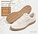 LUCKY STEP Women’s Lace Detail Casual Sneakers Organza Ribbon Lace-Up Fashion Vintage Gum Sole Trendy Cute Shoes(Off-White,8.5)