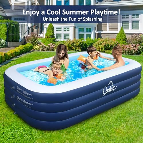 EISENFUER Inflatable Pool for Kids and Adults with No Collapse, 100" X 60" X 30" Deepened Swimming Pool for Toddlers, Outdoor, Garden, Backyard by EISENFUER - Used condition - Image 7