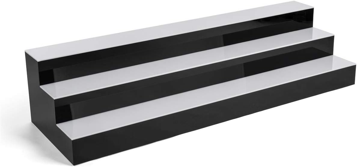 Displays2go Illuminated 48 Inch Acrylic Countertop Bottle Shelving – Clear (FSBD3T48)