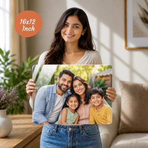 Image of Personalized Photo Frame for Wall | Custom Anniversary & Birthday Gift | HD Glossy, Waterproof 15mm MDF /WPC | A4, A3, Big Sizes (16x12 Landscape)