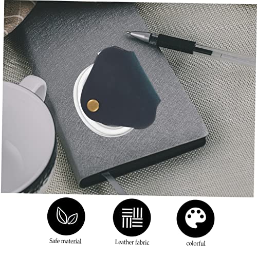 ARTIBETTER 6pcs Cable Organizers de Material de Cuero para Gestión de Cables Bajo Escritorio, Organizador para Auriculares, Enrollador de Cables miniatura 5
