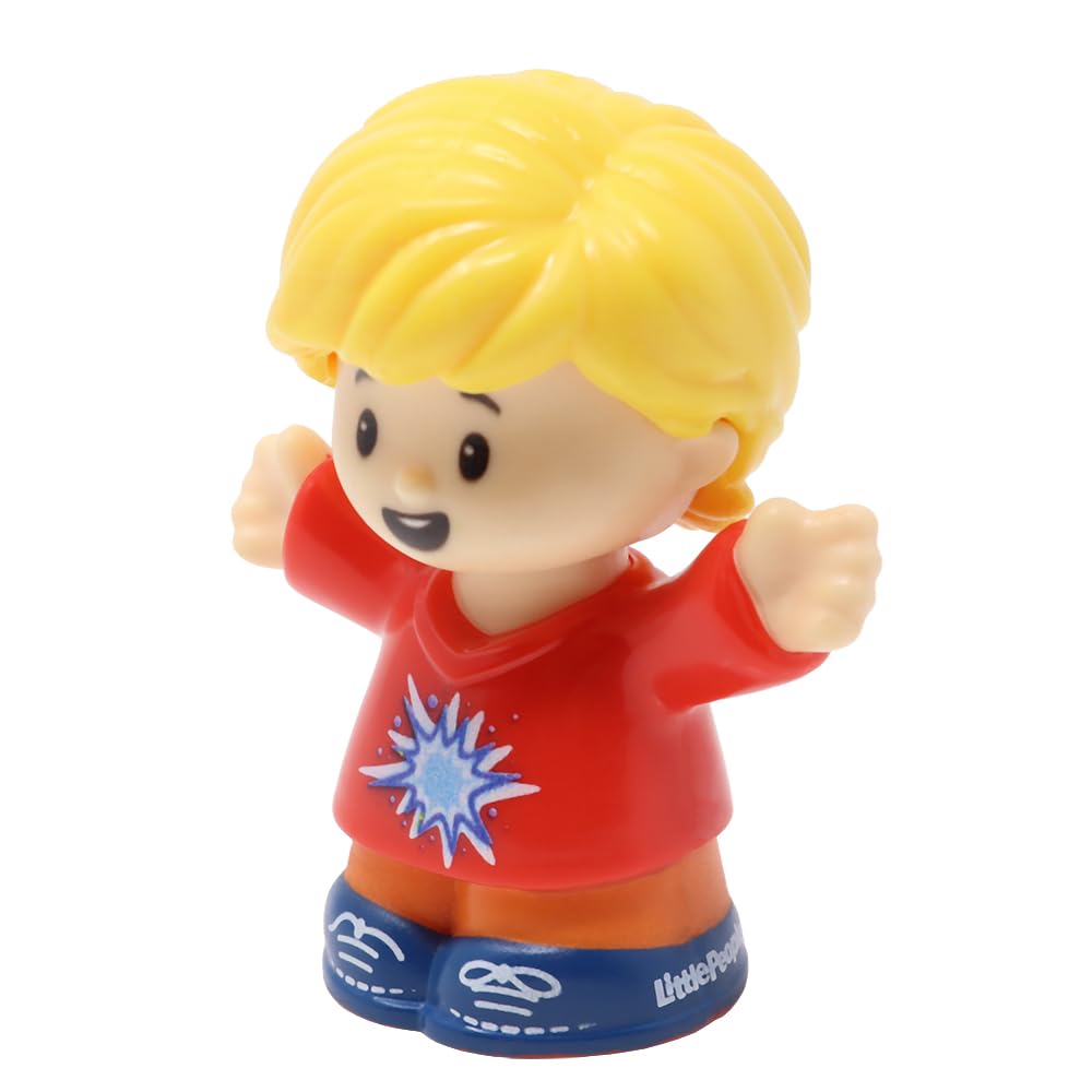 Fisher-Price Ersatzteil für Sammlerstück Little People Flughafen Schule Zoo Familie Puppenhaus Spielset GWV20 - Ersatz Blonde Eddie Figur