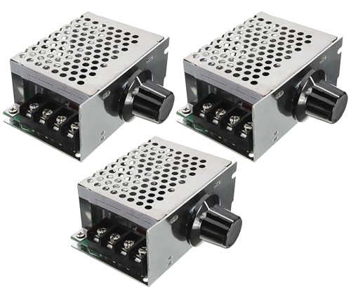 Image of Shockley E-DIMMER AC 220V 4000W SCR Triac Electric Voltage Regulator Temperature /Motor Speed Controller Light Dimmer (4000W SCR Triac - 3 Piece)