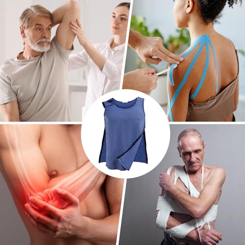 Dokeno Chemises de Récupération Après Une Chirurgie de l'Épaule, Chemises Chirurgicales Unisexes, Débardeurs Post Shuolder pour la Récupération, pour Homme et Femme (L) – vue 7
