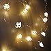 MUMENG 1 Set of 2M 20 LEDs Music Symbols String Lights Silver Wire Fairy Lights Christmas Decoration Indoor Use (Warm White)