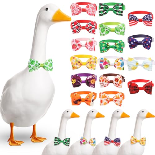 Abbylike 16 Pcs Holiday Porch Goose Bow Ties Outfits...