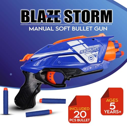 Image of Confidence Blaze Storm Gun Toy for Boys and Girls Soft Foam Bullets Target Shooting Gun Toys with 20 Pcs Soft Bullets for Children Playing Battle Fight Game for Kids