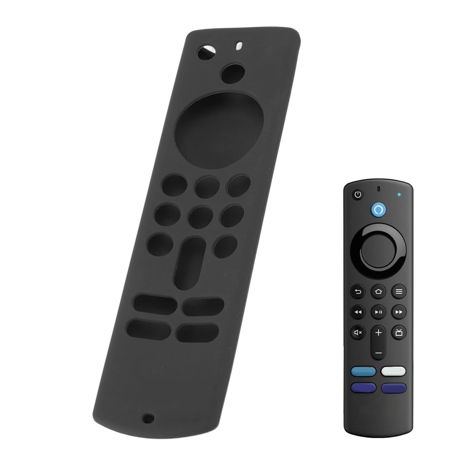 Funda de Silicona para Mando a Distancia para Fire TV Stick, Funda Protectora para Mando a Distancia, Funda de Silicona Antideslizante con Cordón de 3.ª Generación (Vestido de lencería de gato negro)