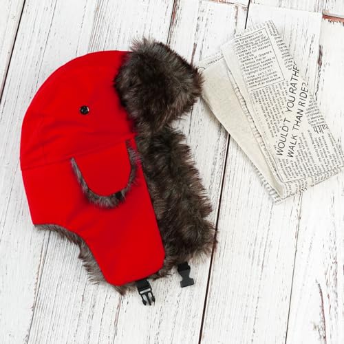 Image of ONWAY Trapper Hat Winter Hats for Women Men with Faux Fur Ear Flaps
