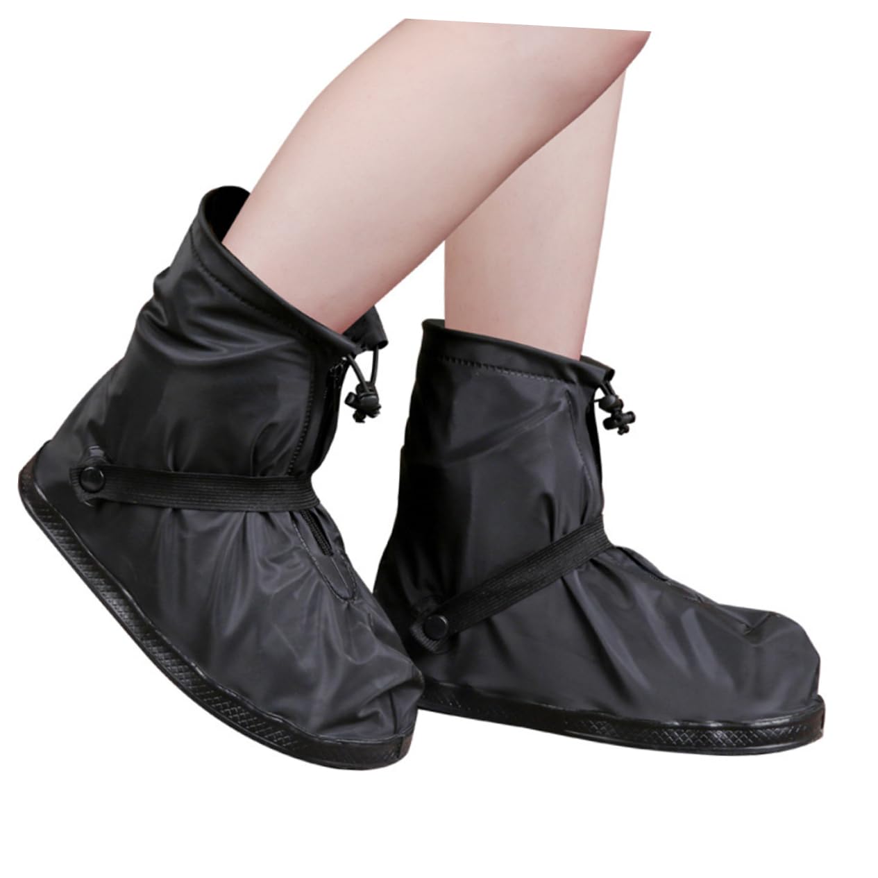 DECOMELODY Skid Overshoes for Adults Thicken Shoe Covers Wear Resistant Boot Protectors Black for Outdoor Activities Travel Beach Camping