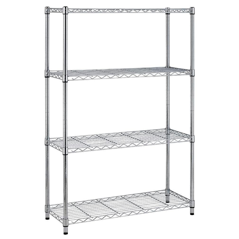 BestOffice 4 Tier Shelving Unit NSF Wire Shelf Metal Large Storage Shelves Heavy Duty Height Adjustable Commercial Grade Steel Utility Layer Shelf Rack Organizer 450kg Capacity