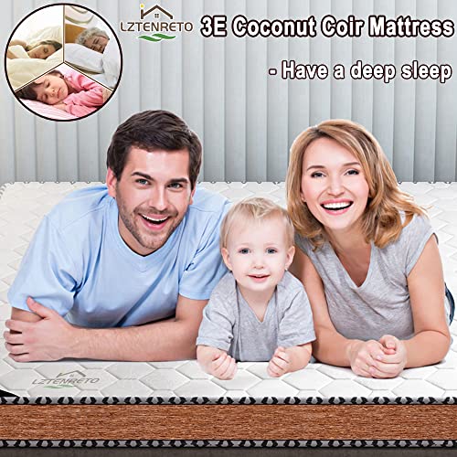 Firm Coconut Coir Mattress Topper for Back Pain Relief Supportive Floor Mattress Pad White 2-B Full Size 9cm Thickness - Comfortable & Sleep Solution – Bild 8