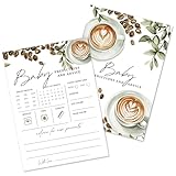 YUISLE Advice and Baby Prediction Cards for New Parents, A Baby is Brewing Coffee Theme Shower Game Wishes for Girl Boy, 25 Pack Gender Neutral Games-E02