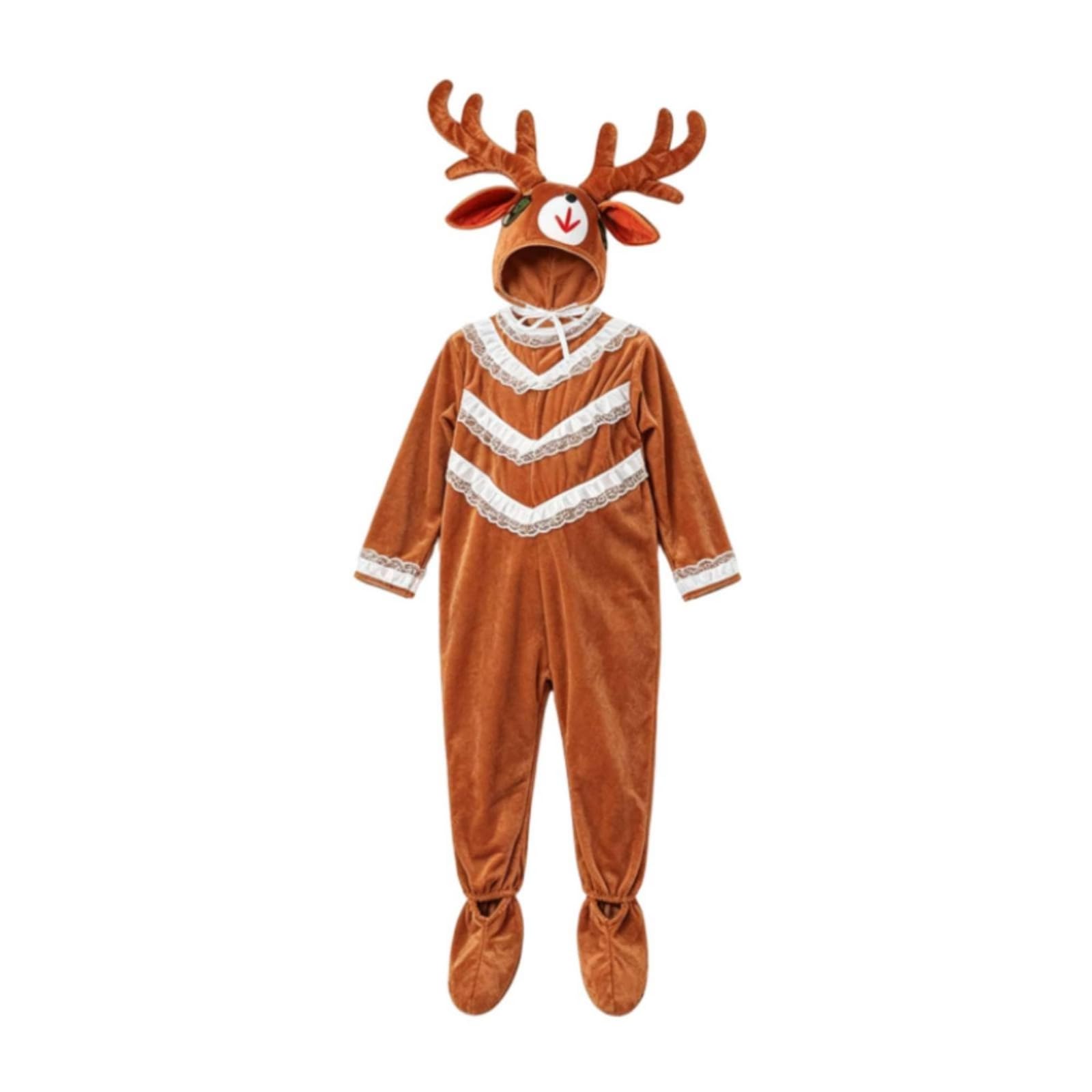 Harilla Costume Cosplay Bambini Tuta Animale Jumpsuit Pigiama Travestimento Morbido Caldo Antipizzico Maniche Lunghe Copripiedi Cappuccio a Tema Tirare E Via