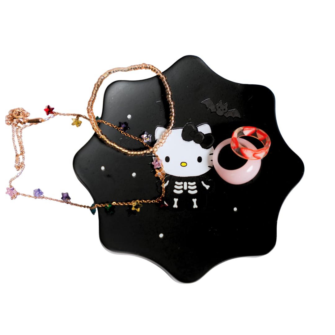 Sanrio Hello Kitty Skeleton Halloween Glow in The Dark Trinket Tray Jewelry Dish (Officially Licensed Product) by Franco Collectibles