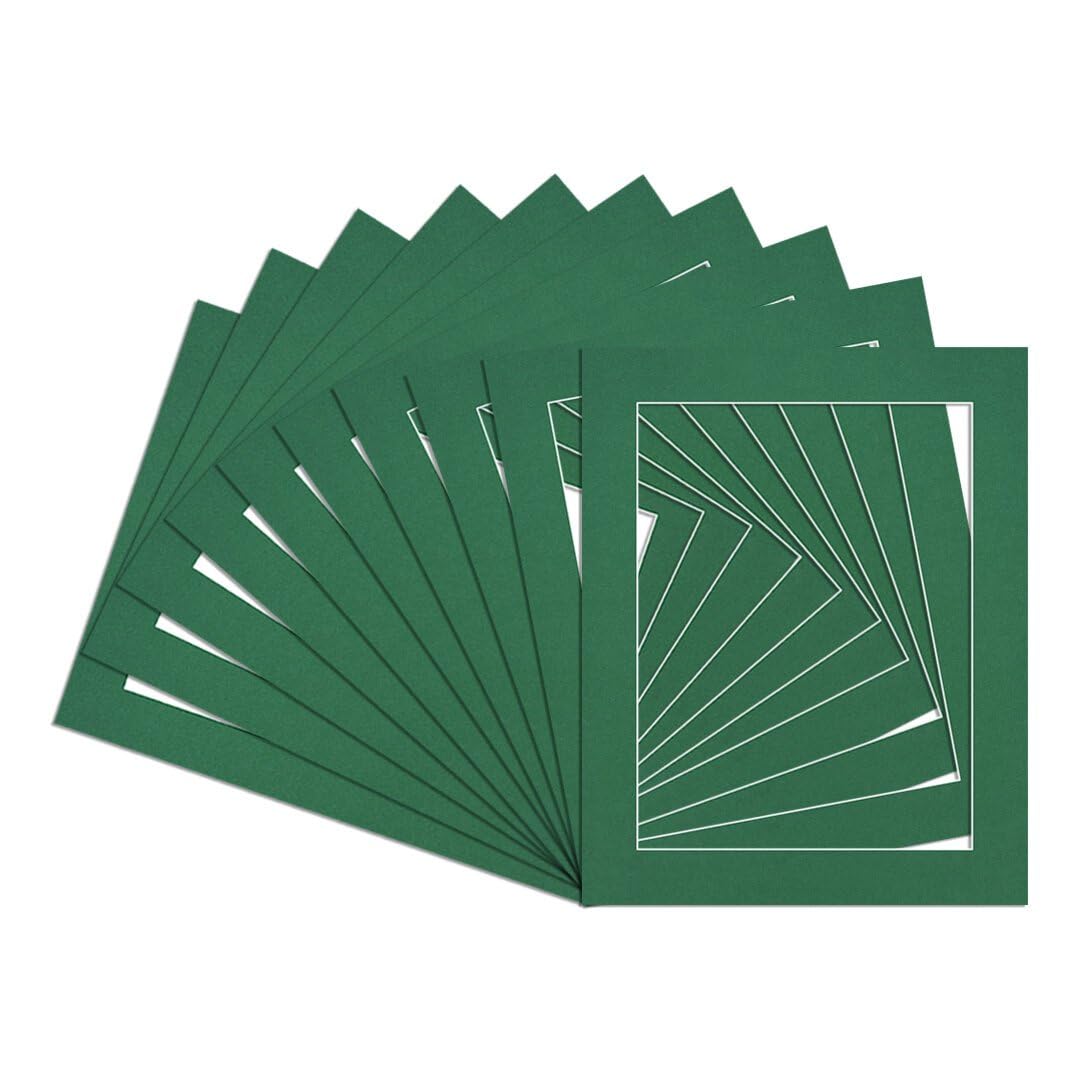 Procut Global 90x70cm Emerald Picture Mounts to Fit 80x60cm Aperture - Precision Cut Cardboard Photo Mount - Ideal for Frames, Prints, Artwork & Certificates - Sizes & Colours Available - 10 Pack