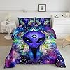 Trippy Alien Comforter Set Full Galaxy Hippie Bedding Set for Kids Boys Teens Trippy Room Decor, Outer Space Solar System Duvet Sets Boho Psychedelic Tie Dye Down Comforter with 2 Pillow Cases #1
