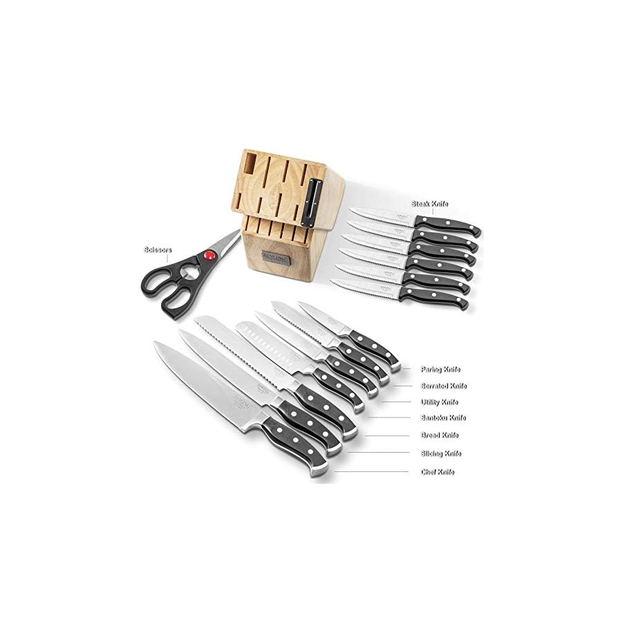 Professional-15-Piece-German-High-Carbon-Stainless-Steel-Kitchen-Knife-Set-Ocean-Series-Premium-Forged-Full-Tang-Chef-Knives-Set-with-Rubber-Wood-Block-Black Professional 15-Piece German High Carbon Stainless Steel Kitchen Knife Set, Ocean Series Premium Forged Full Tang Chef Knives Set with Rubber Wood Block, Black