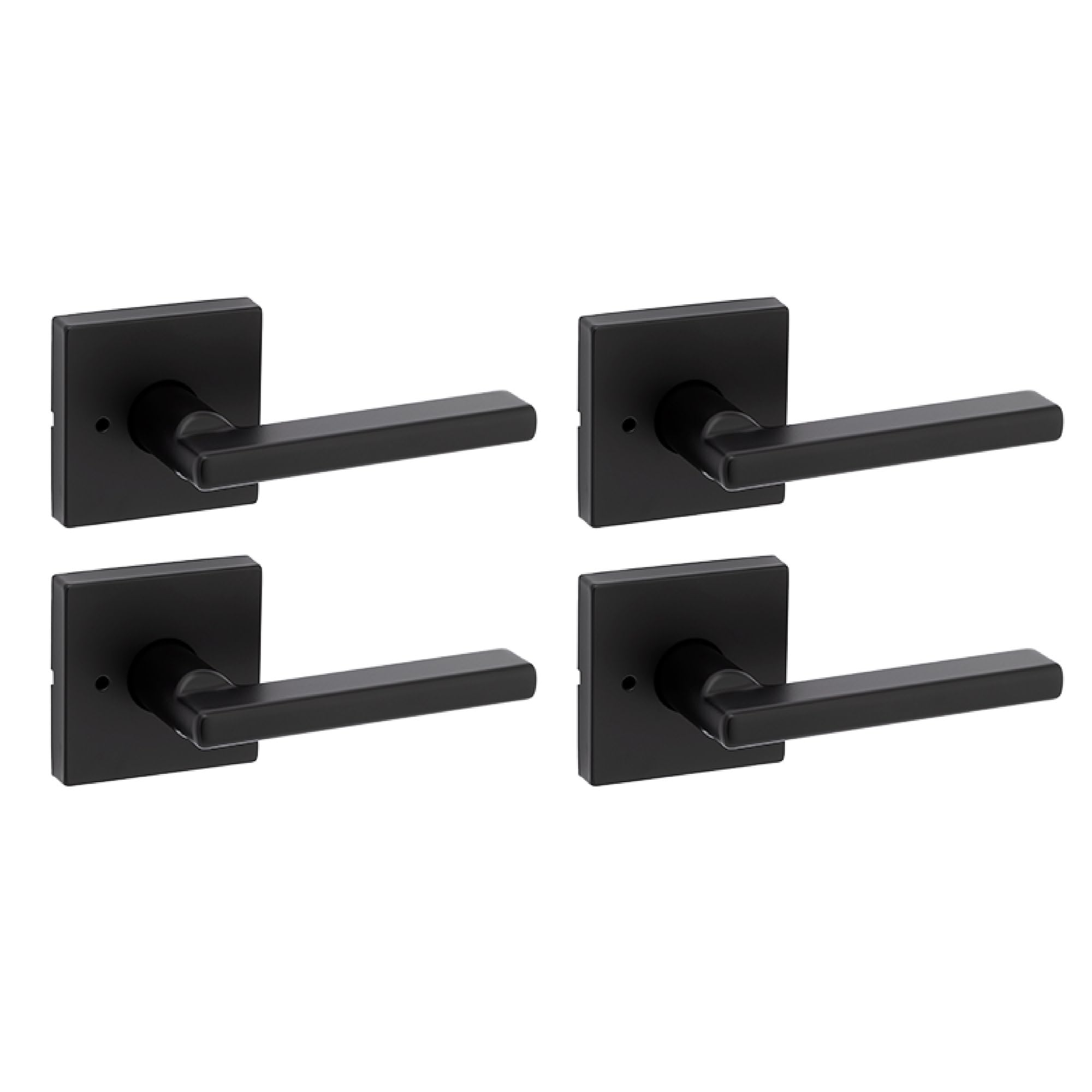 Kwikset Halifax Matte Black Door Lever - 4 Pack -1